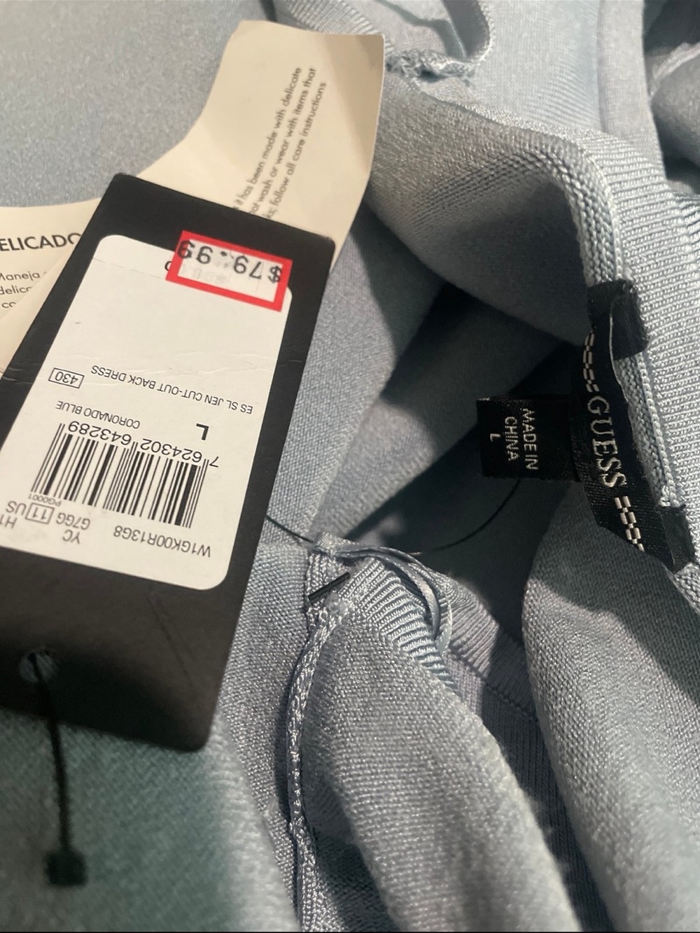 Guess Light Blue Midi bodycon Dress - Picture 3 of 3
